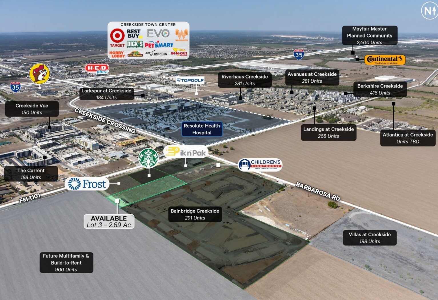 SEQ of FM 1101 and Creekside Crossing, New Braunfels, TX à vendre Photo principale- Image 1 de 5