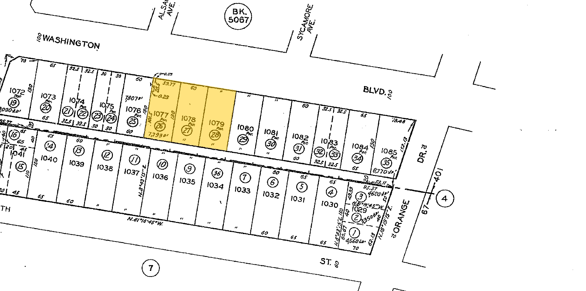 5110-5120 W Washington Blvd, Los Angeles, CA à vendre Plan cadastral- Image 1 de 1