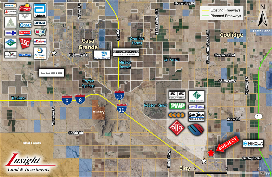 NEC 11 Mile Corner and Battaglia Road, Eloy, AZ for sale - Aerial - Image 3 of 3