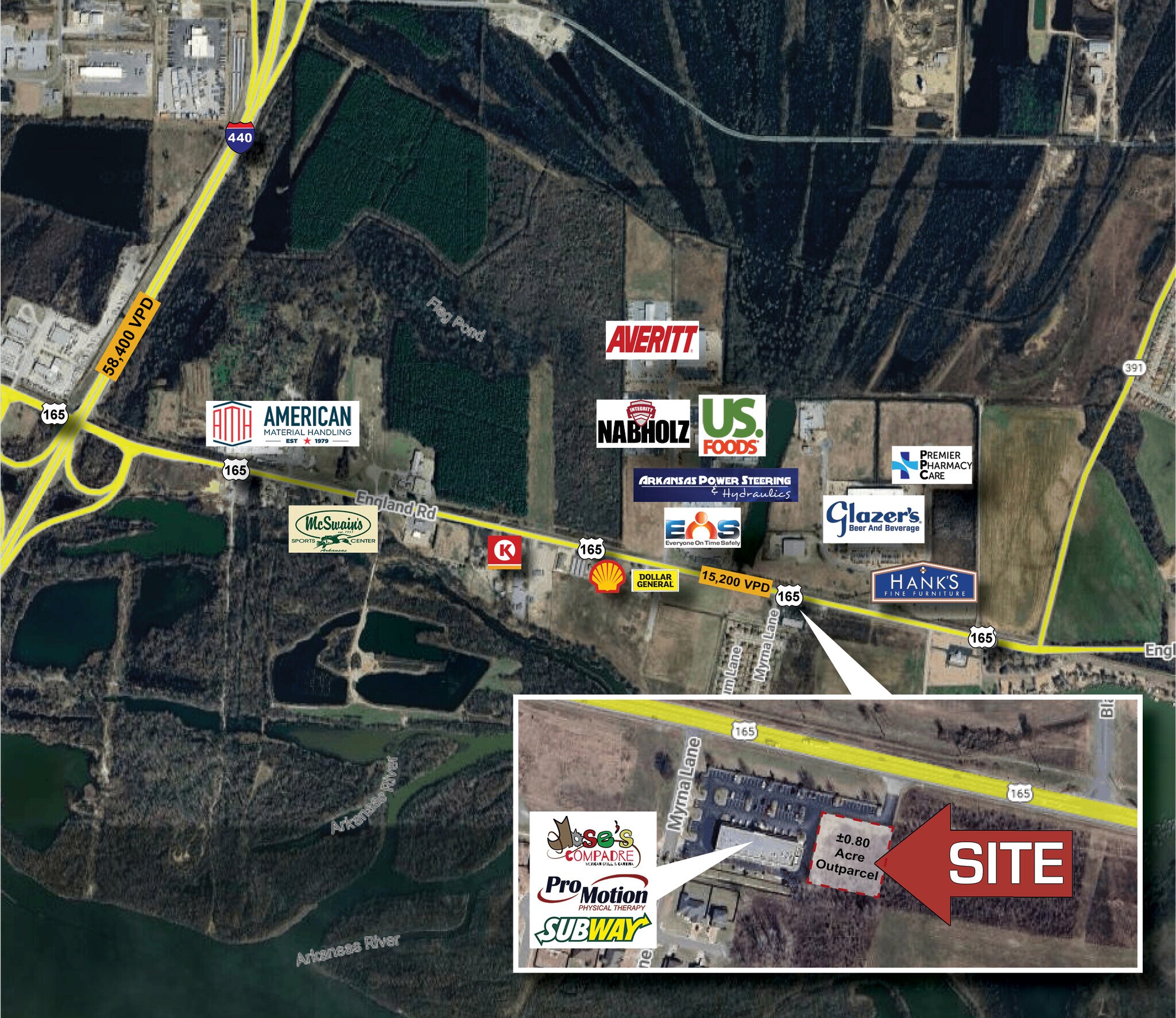 11100 Highway 165, North Little Rock, AR for lease Aerial- Image 1 of 3