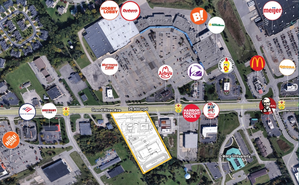 3600 E Grand River Ave, Howell, MI for lease - Aerial - Image 2 of 4