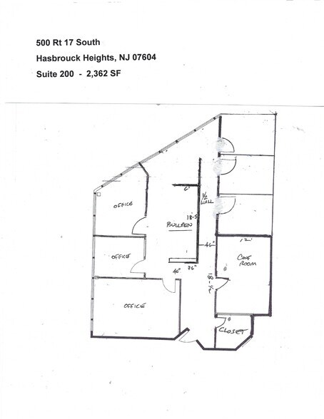 500 State Rt 17, Hasbrouck Heights, NJ à louer - Plan d’étage - Image 2 de 12