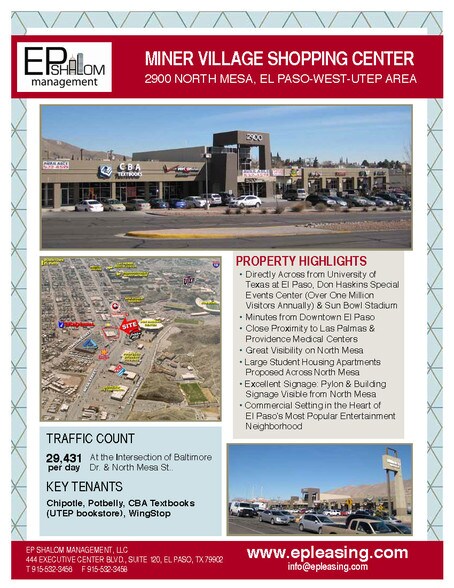 2900 N Mesa St, El Paso, TX à louer - Aérien - Image 2 de 9