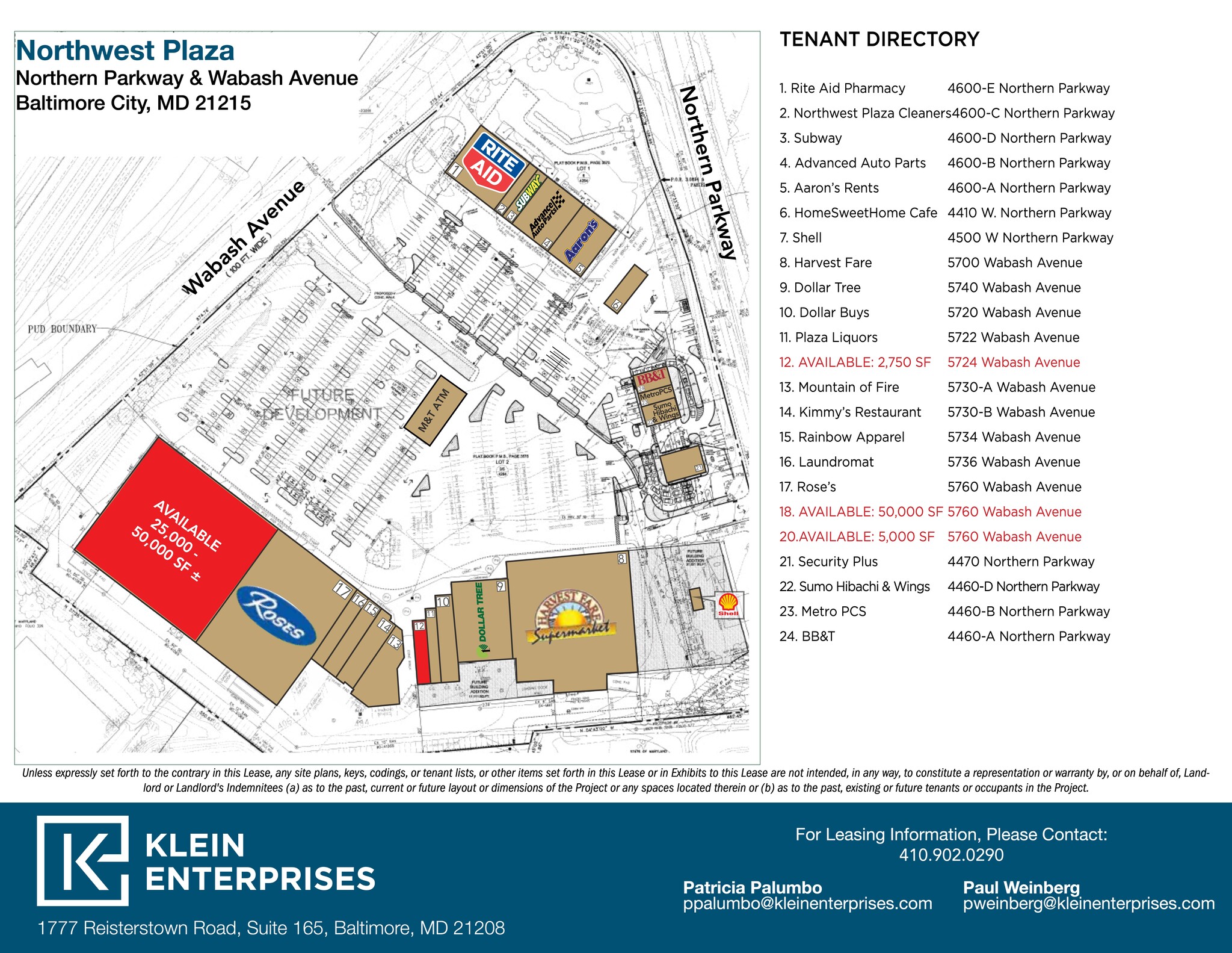 4600-4660 W Northern Pky, Baltimore, MD à louer Plan de site- Image 1 de 4