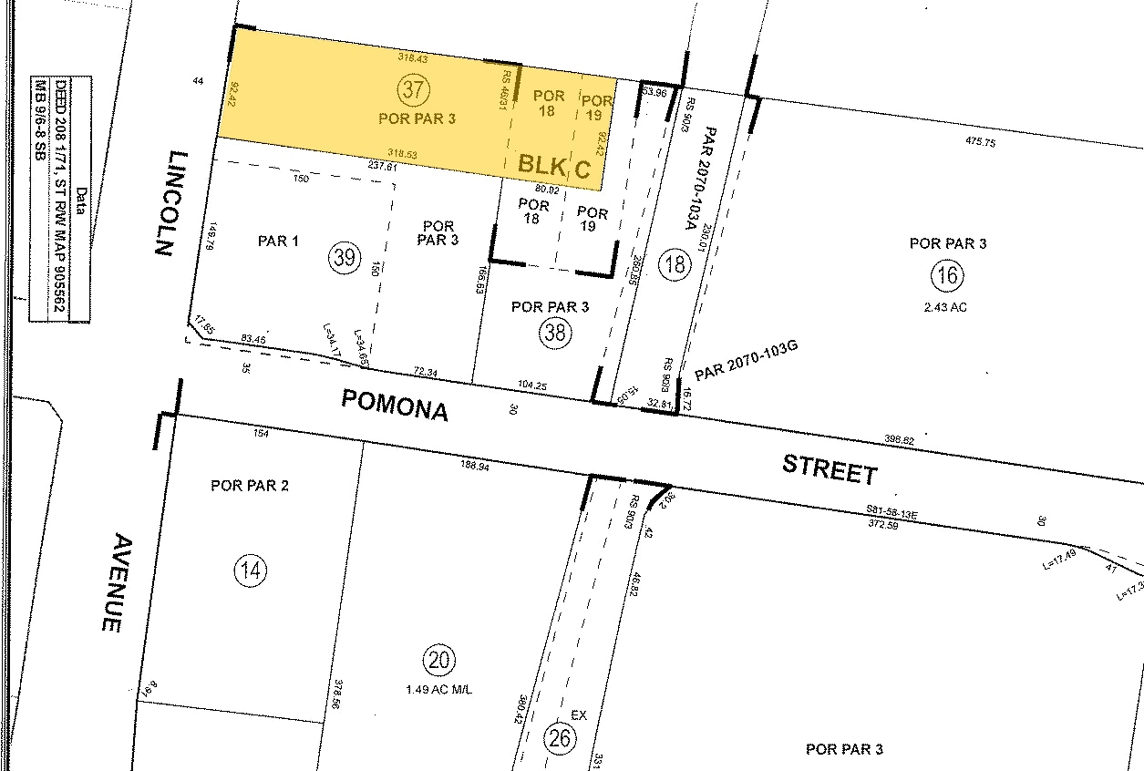 111 N Lincoln Ave, Corona, CA for sale Plat Map- Image 1 of 2