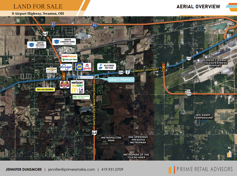 Airport Hwy, Swanton, OH for sale - Aerial - Image 2 of 3