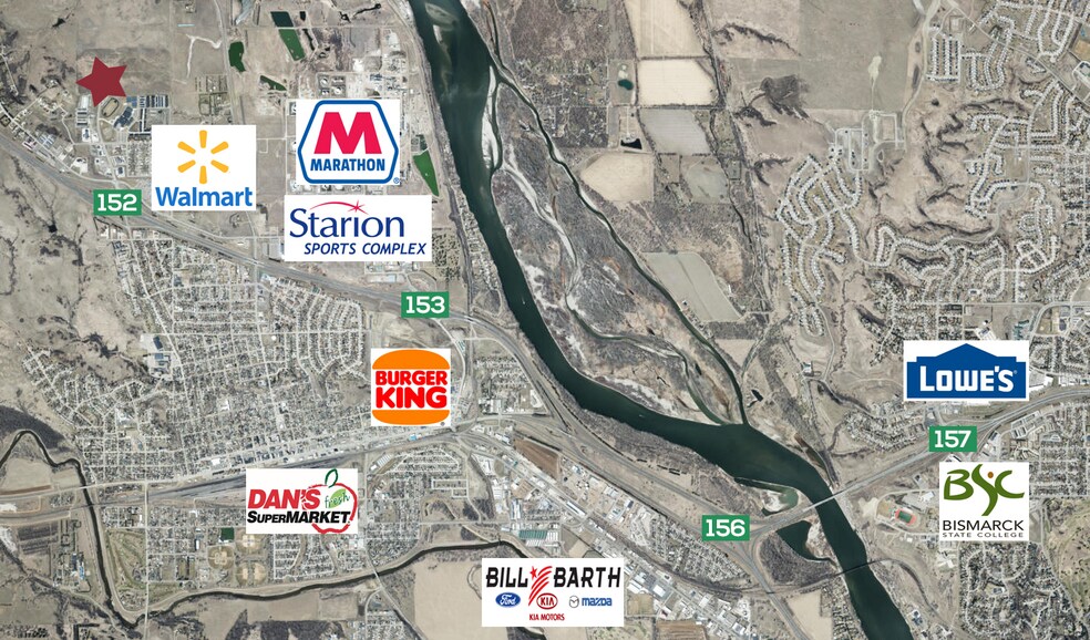 31st St NW & Sunset Drive, Mandan, ND for sale - Aerial - Image 2 of 2