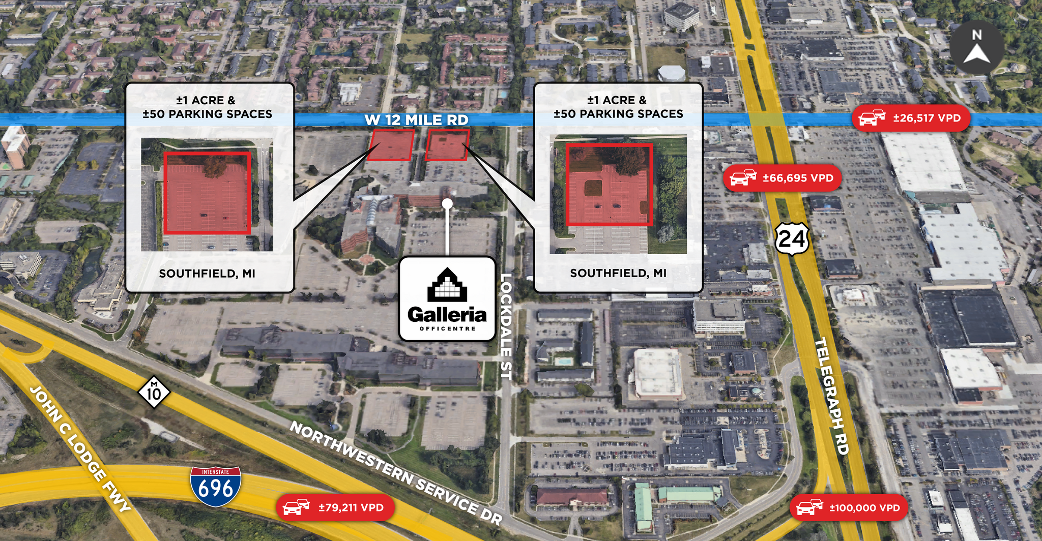 400 Galleria, Southfield, MI à vendre Plan de site- Image 1 de 2