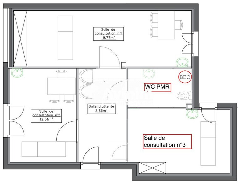 Office in Rennes for lease - Floor Plan - Image 2 of 2