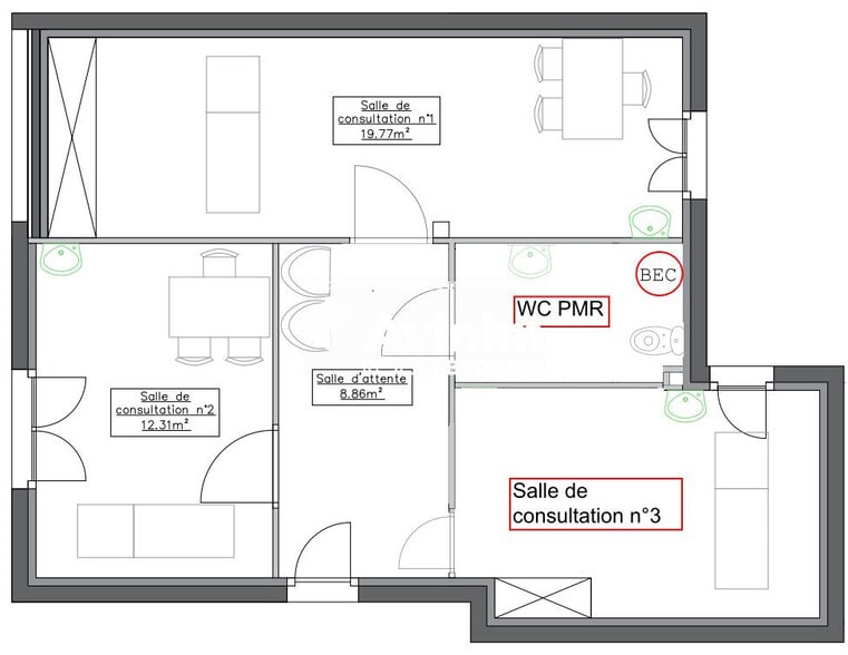 Bureau dans Rennes à louer - Plan d’étage - Image 2 de 2