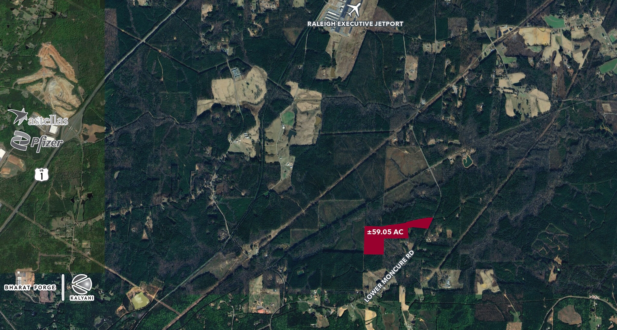 0 Lower Moncure Rd, Osgood, NC for sale Aerial- Image 1 of 3