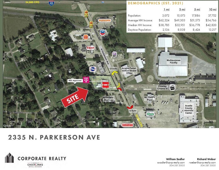 2335 N Parkerson Ave, Crowley, LA for lease - Aerial - Image 2 of 6