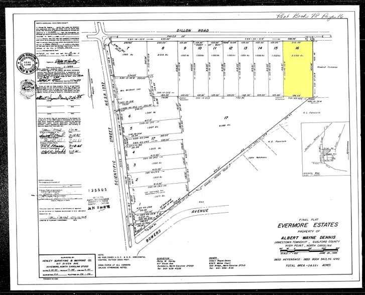 3026-3028 Sherrill Ave, Jamestown, NC for sale - Plat Map - Image 2 of 3