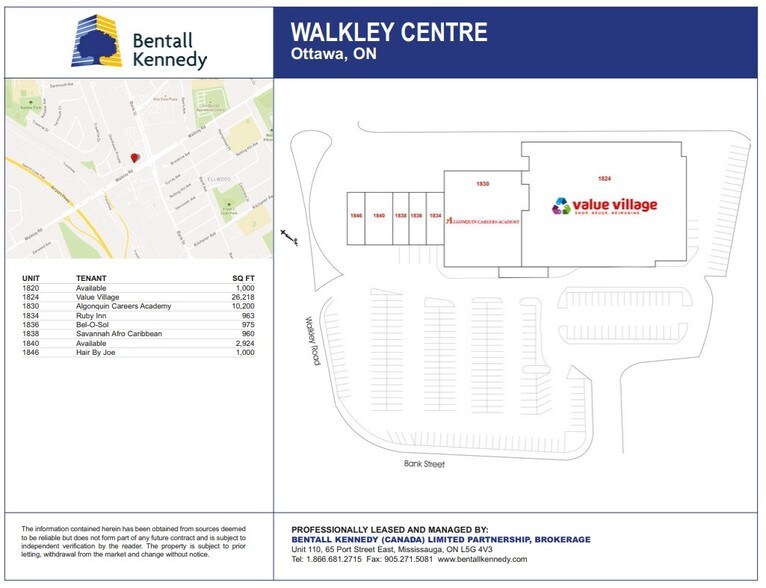 1824-1846 Bank St, Ottawa, ON à vendre - Plan d’étage - Image 1 de 1