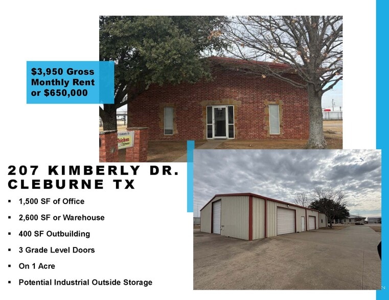 207 Kimberly Dr, Cleburne, TX à vendre - Photo du bâtiment - Image 2 de 5