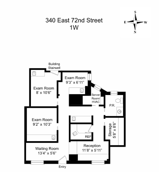 340 E 72nd St, New York, NY 10021 - Unité 1W -  - Plan d  tage - Image 1 of 1