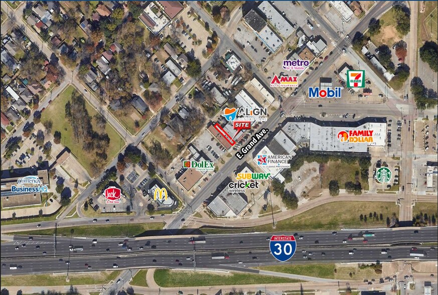 5421-5427 E Grand Ave, Dallas, TX for lease - Aerial - Image 3 of 5