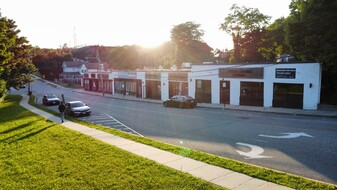 Corner Retail Center with Parking Lot - Parking Garage