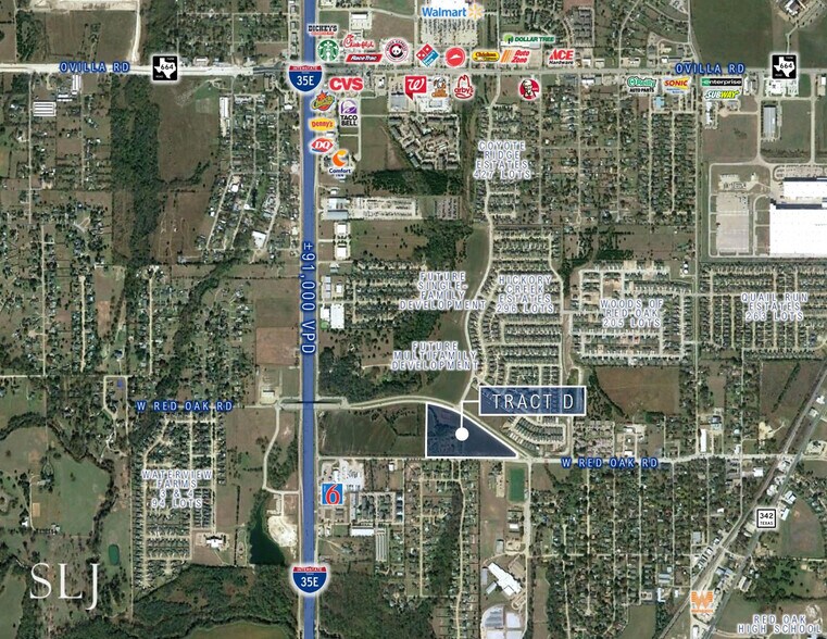 W Red Oak Rd & Daubitz Dr, Red Oak, TX for sale - Aerial - Image 2 of 8