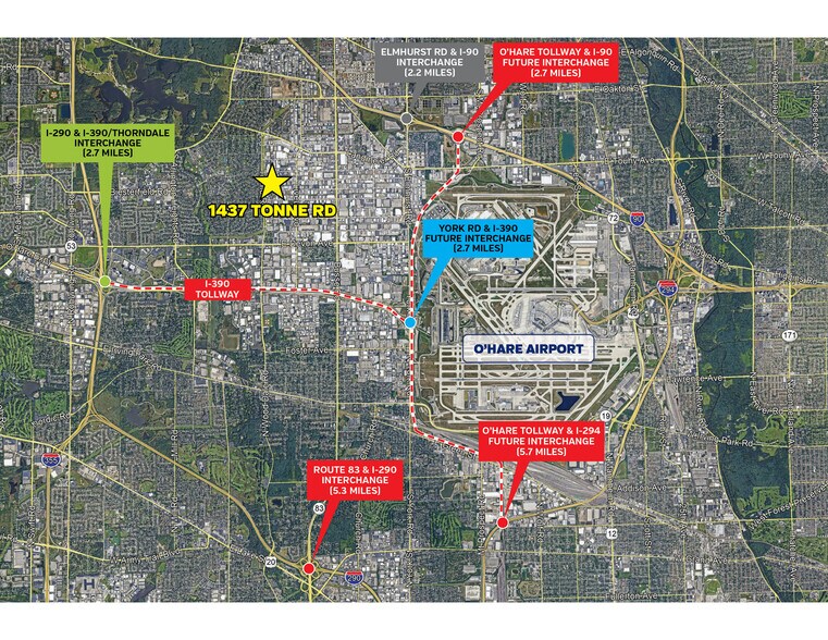 1451 Tonne Rd, Elk Grove Village, IL à louer - Aérien - Image 2 de 2