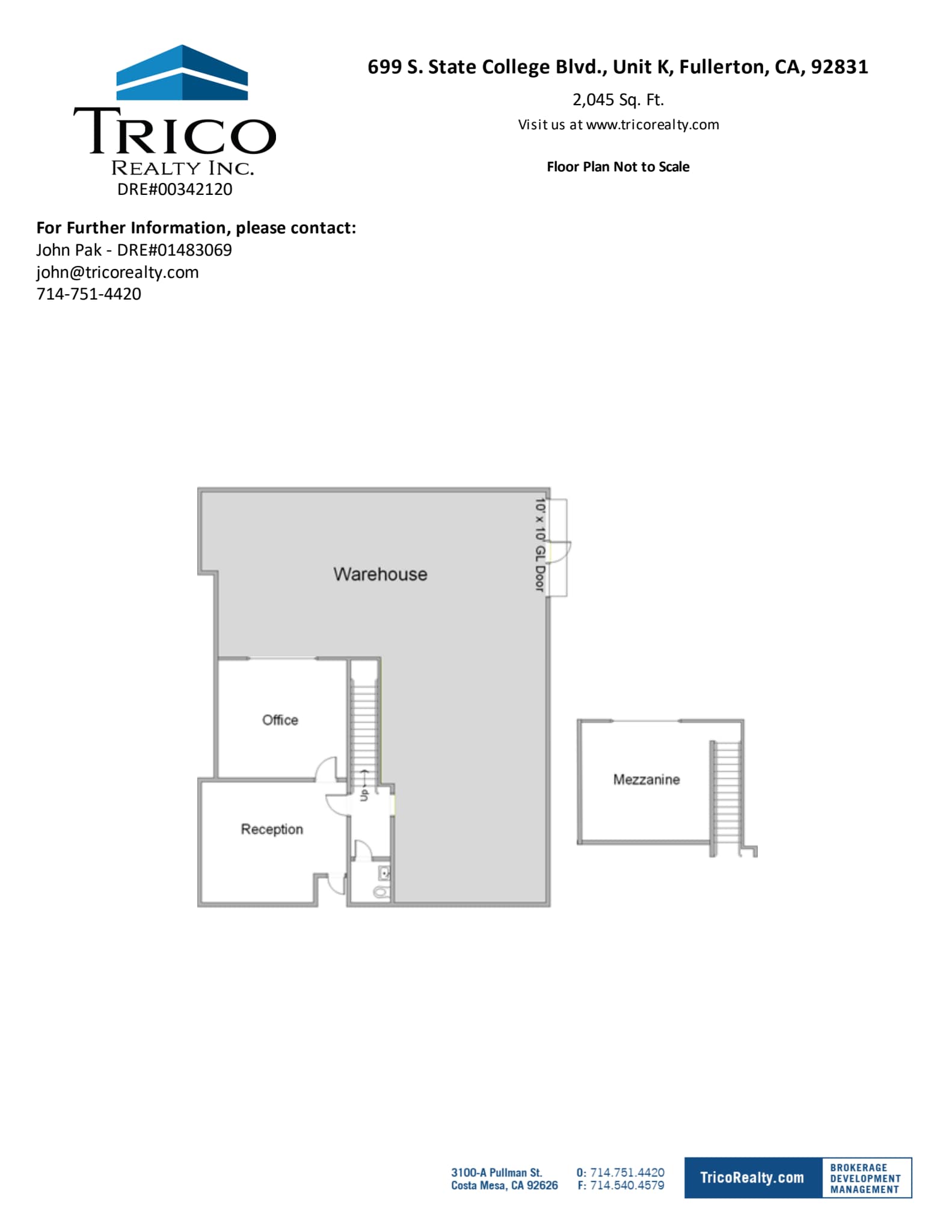 667-759 S State College Blvd, Fullerton, CA à louer Plan d’étage- Image 1 de 1