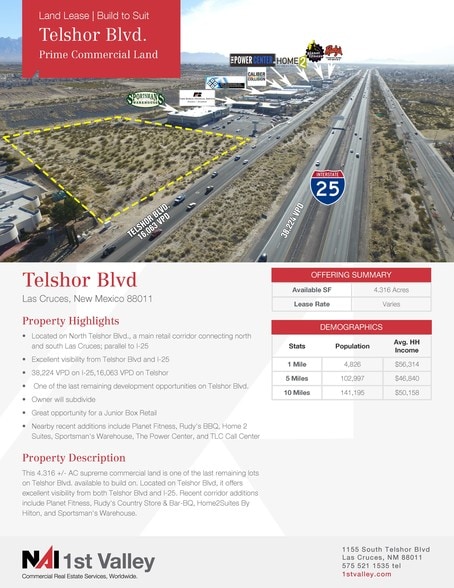 Telshor Blvd, Las Cruces, NM for lease - Other - Image 1 of 2