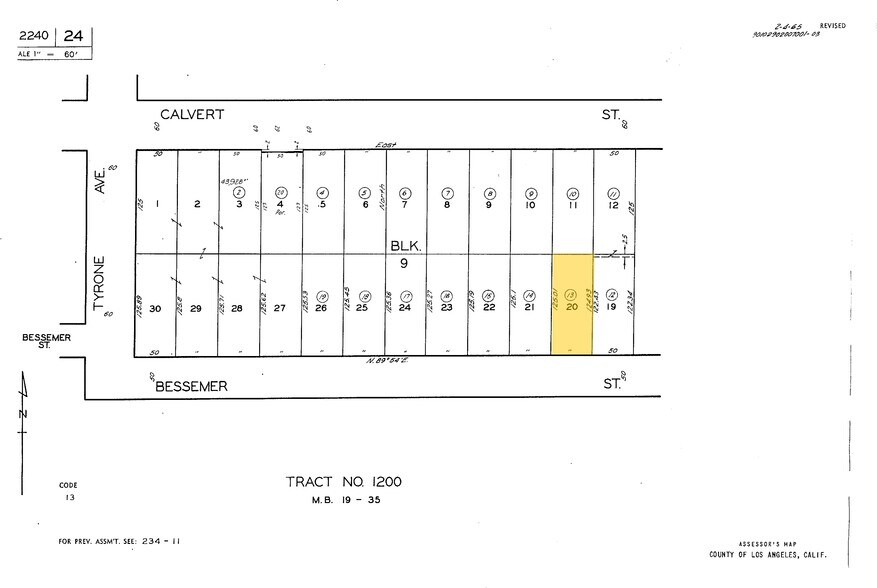 14207 Bessemer St, Van Nuys, CA à louer - Plan cadastral - Image 2 de 6