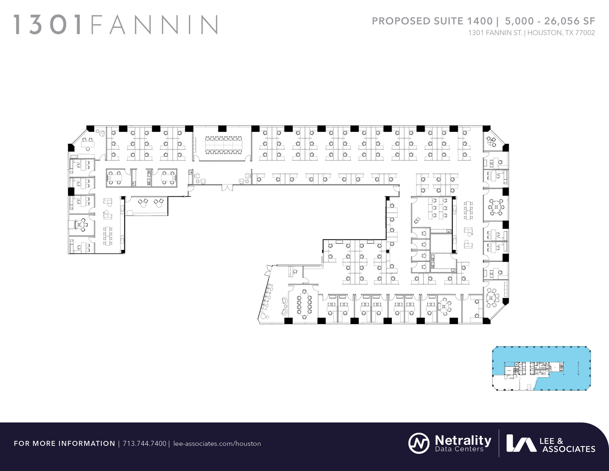 1301 Fannin St, Houston, TX à louer Plan d  tage- Image 1 de 2