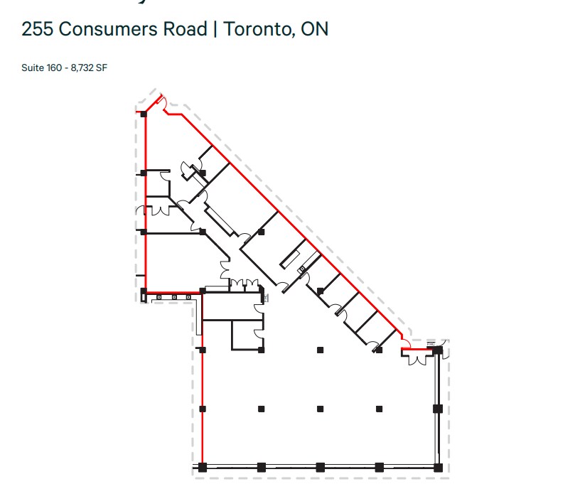 245 Consumers Rd, Toronto, ON à louer Plan d’étage- Image 1 de 1