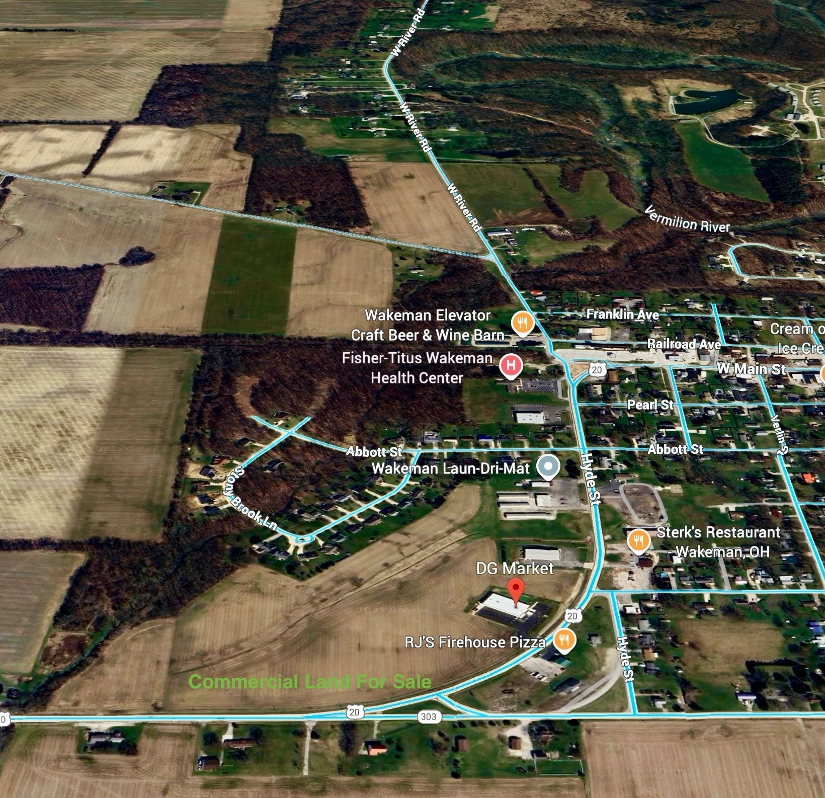 US SR 20 HWY (Hyde Street), Wakeman, OH for sale Aerial- Image 1 of 9