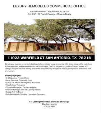 Plus de détails pour 11923 Warfield St, San Antonio, TX - Industriel à louer