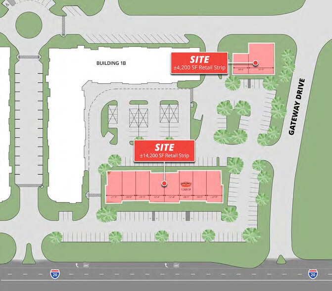 NWC I-20 & Future Gateway Dr (Cinema Dr), Hudson Oaks, TX for lease - Site Plan - Image 3 of 3