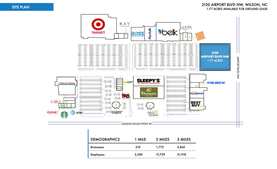 2120 Airport Blvd W, Wilson, NC à vendre - Plan de site - Image 2 de 3