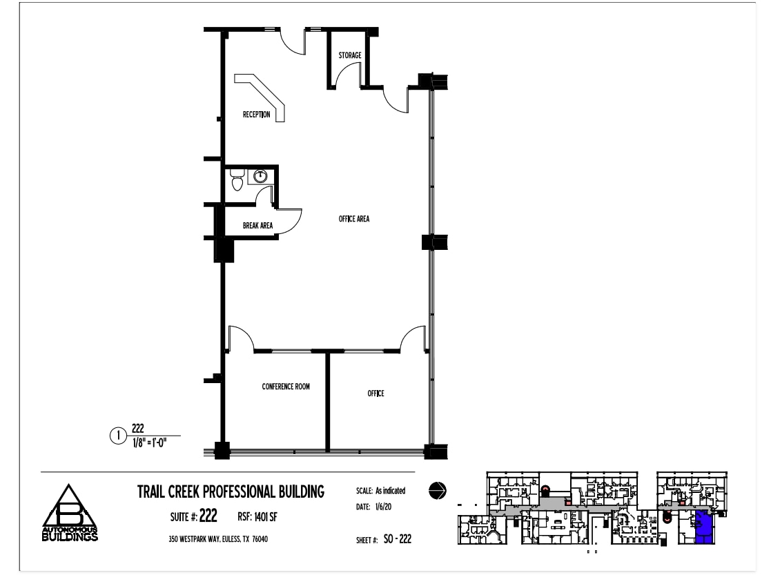 350 Westpark Way, Euless, TX à louer Plan d’étage- Image 1 de 1