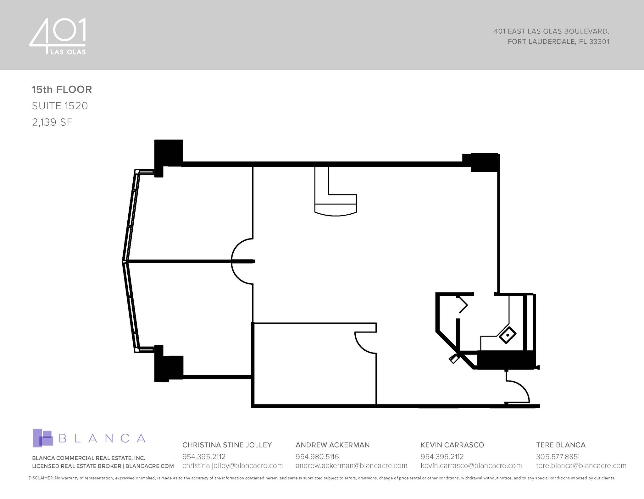 401 E Las Olas Blvd, Fort Lauderdale, FL à louer Plan d’étage- Image 1 de 1