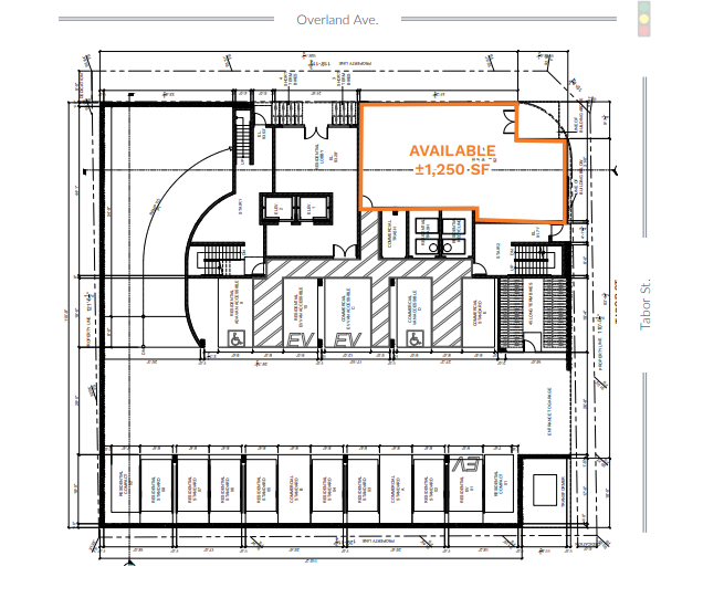 3555 Overland Ave, Los Angeles, CA à louer Plan d’étage- Image 1 de 1