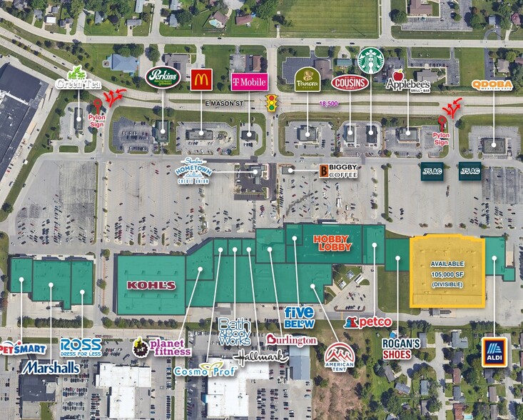 2300-2380 E Mason St, Green Bay, WI for lease - Site Plan - Image 2 of 2