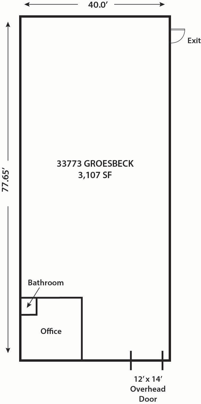 33755-33789 Groesbeck Hwy, Fraser, MI for lease Floor Plan- Image 1 of 1