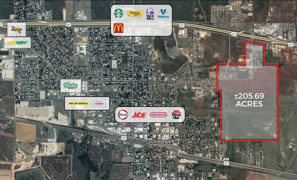 SEQ HWY 287 287 & Bell Rd, Iowa Park, TX à vendre - Aérien - Image 2 de 2