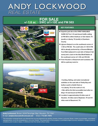 Plus de détails pour 22720 I 10E @ FM 563, Wallisville, TX - Terrain à vendre