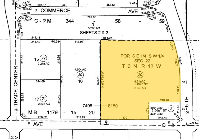 Ave Q & 5th St W, Palmdale, CA à vendre - Plan cadastral - Image 2 de 14