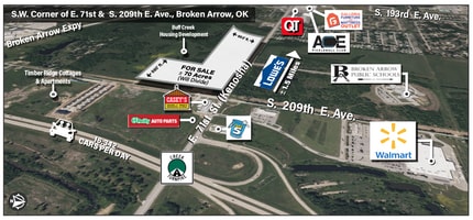 71st & 209th St, Broken Arrow, OK - Aérien  Vue de la carte