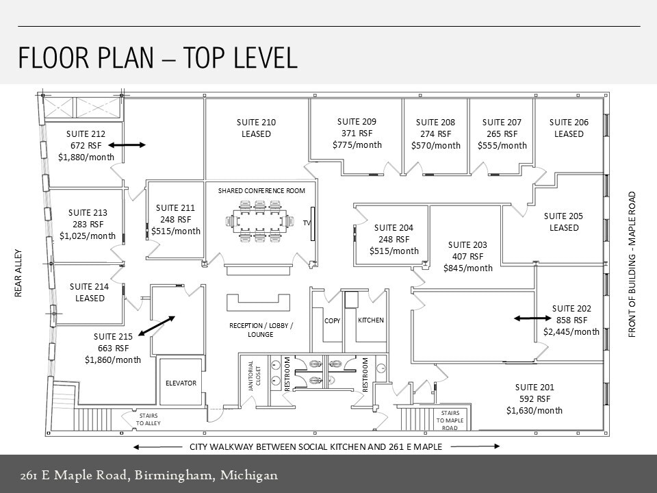 261-275 E Maple Rd, Birmingham, MI for lease Interior Photo- Image 1 of 1
