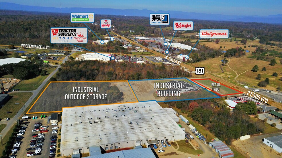 833 N Green St, Morganton, NC à vendre - Aérien - Image 2 de 3