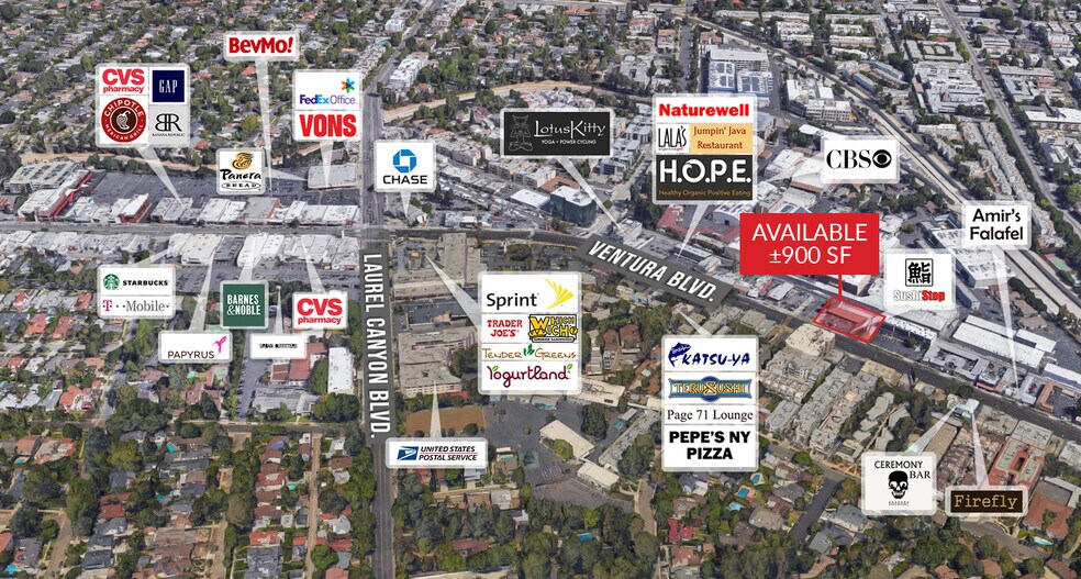 11837-11855 Ventura Blvd, Studio City, CA à louer - Aérien - Image 2 de 3