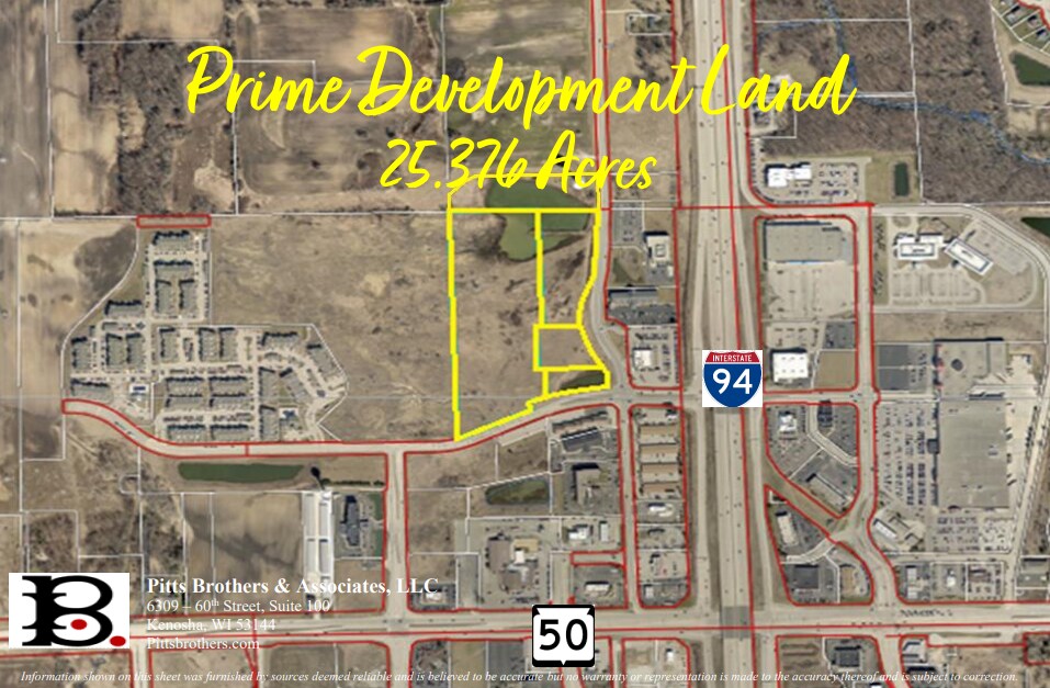 71st Street and 122nd Avenue, Kenosha, WI for sale Aerial- Image 1 of 3