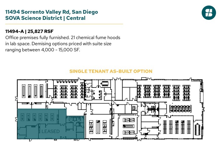 11555 Sorrento Valley Rd, San Diego, CA à louer Plan d’étage- Image 1 de 3