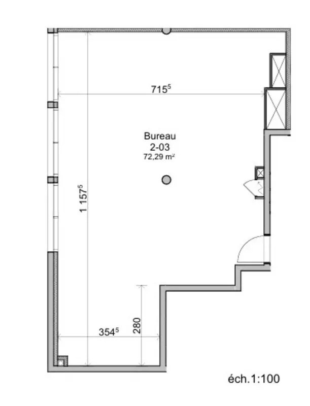Bureau dans Montpellier à louer Plan d’étage- Image 1 de 2
