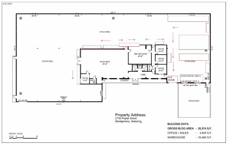 2735 Poplar St, Montgomery, AL for lease Floor Plan- Image 1 of 1
