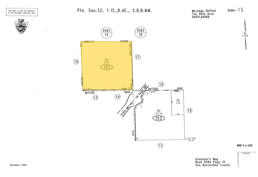 11500 Hess Blvd, Morongo Valley, CA for sale - Plat Map - Image 2 of 2